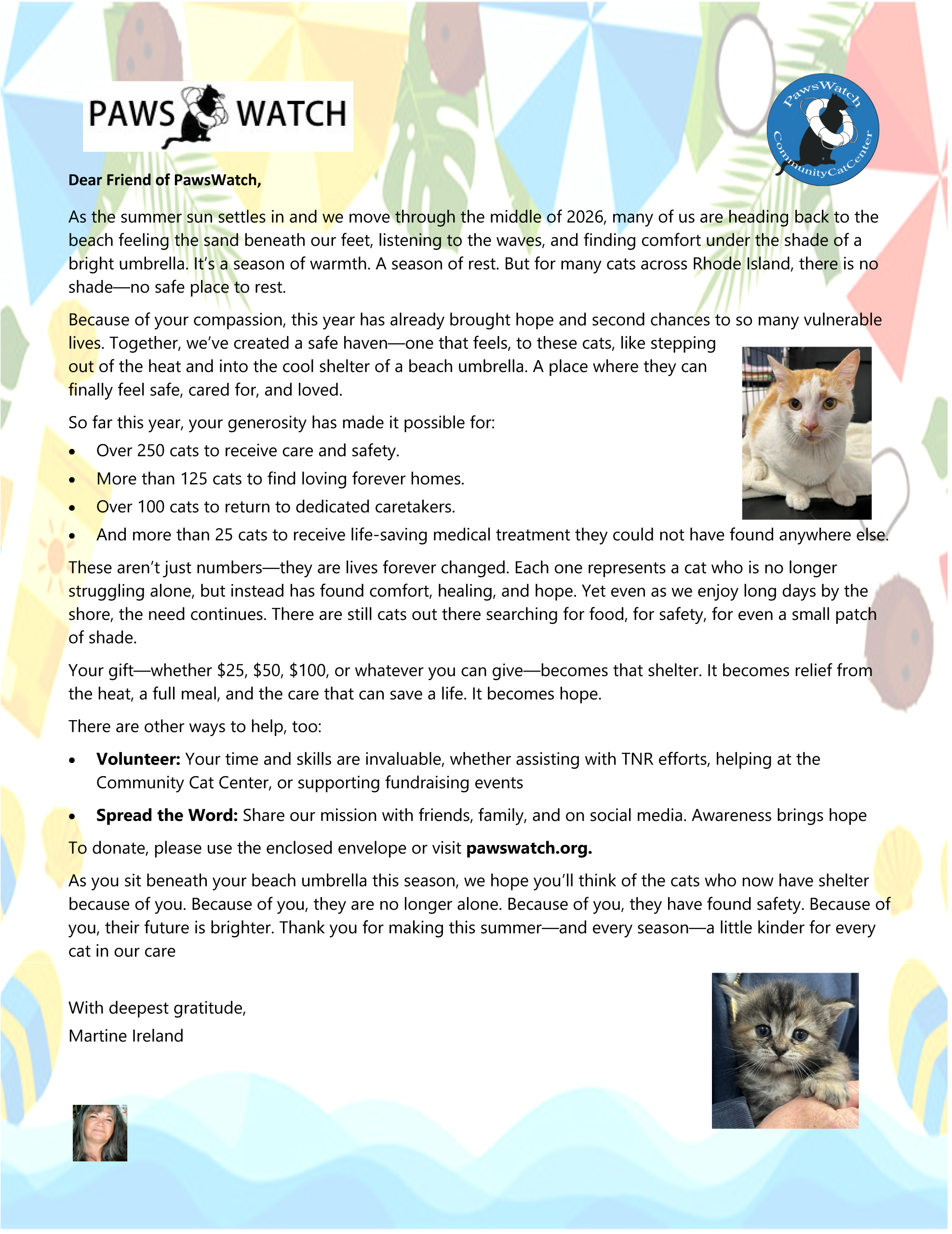 2026 Pawswatch Summer Appeal Letter